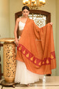 Pashtush India Womens Shawls Pashtush Womens Extra Fine Wool Shawl, Soft Tone On Tone Embroidery Design, Maroon