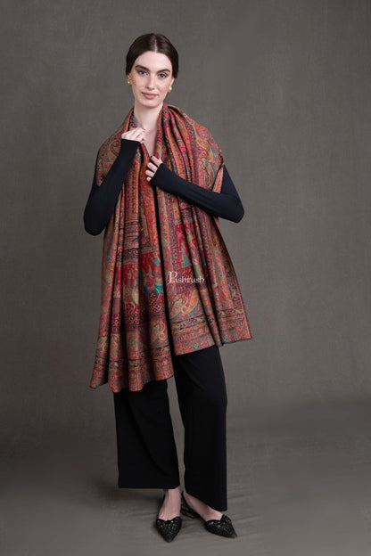 Pashtush India Womens Shawls Pashtush Womens Extra Fine Wool Shawl, The Doli Darbar - Royal Wedding Collection Design, Multicolour