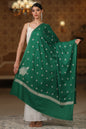 Pashtush India Womens Shawls Pashtush Womens Extra Fine Wool Shawl, Tone And Tone Ambi Design, Green