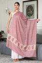 Pashtush India Womens Shawls Pashtush Womens Extra Fine Wool Shawl, Tone On Tone Embroidery Design, Peel Lilac