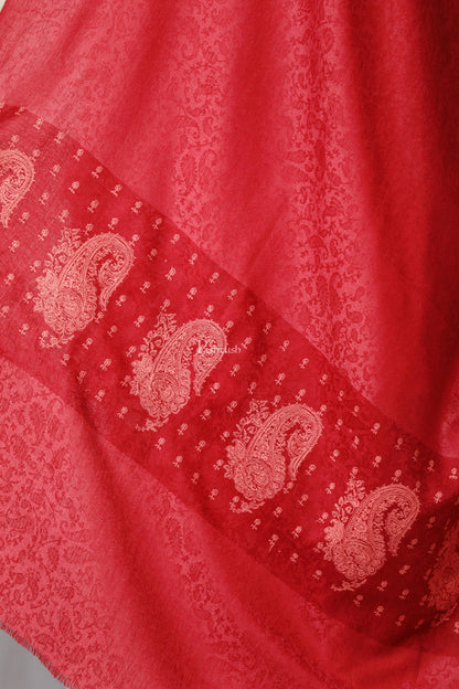 Pashtush India Womens Shawls Pashtush Womens Extra Fine Wool Shawl, Tone On Tone Embroidery Design, Pink