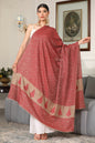 Pashtush India Womens Shawls Pashtush Womens Extra Fine Wool Shawl, Tone On Tone Embroidery  Design, Red