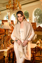 Pashtush India Womens Stoles and Scarves Scarf Pashtush Womens Extra Fine Wool Shawl, Twilight Reversible Design, Ivory