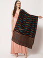 Pashtush India Womens Stoles and Scarves Scarf Pashtush Womens Extra Fine Wool Stole, Aztec Weave With Zari Design, Multicolour