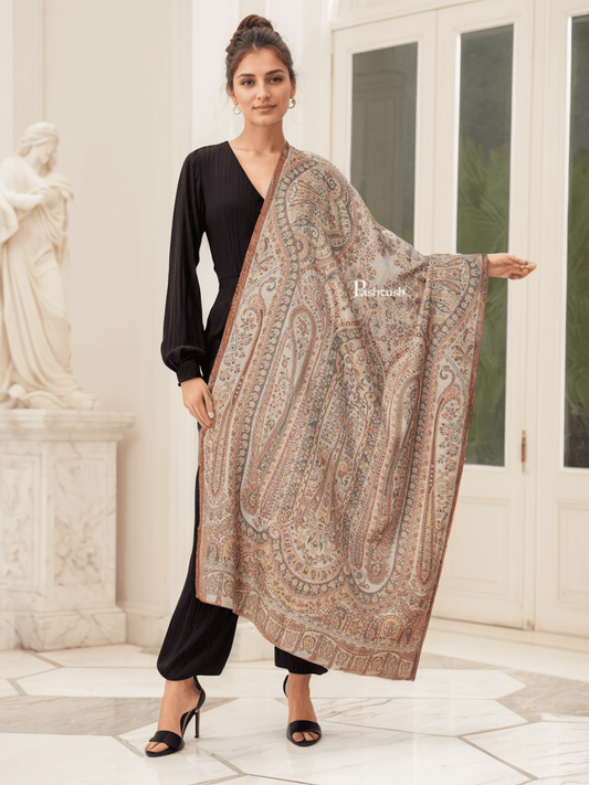 Pashtush India Womens Stoles and Scarves Scarf Pashtush womens Extra Fine Wool stole, beige