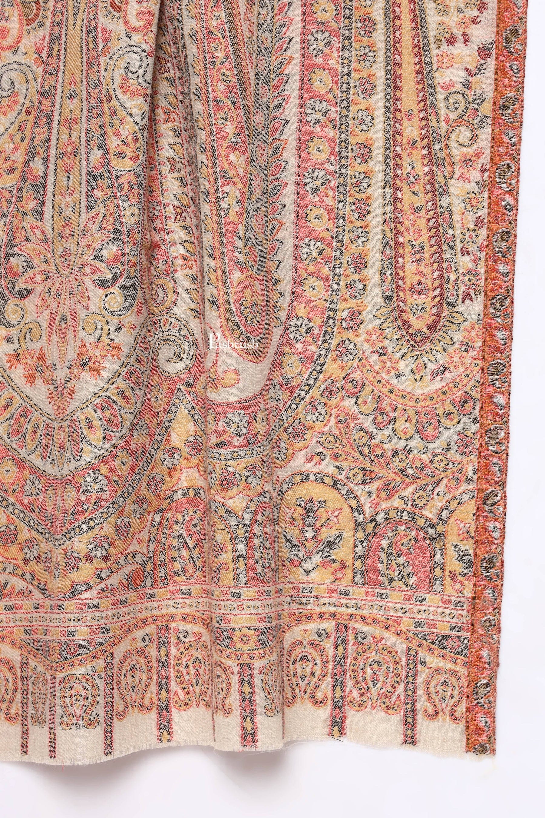 Pashtush India Womens Stoles and Scarves Scarf Pashtush womens Extra Fine Wool stole, beige