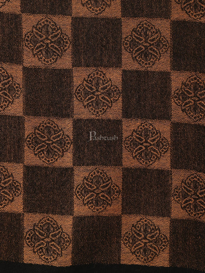 Pashtush India Womens Stoles and Scarves Scarf Pashtush womens Extra Fine Wool Stole, checkered design, Black