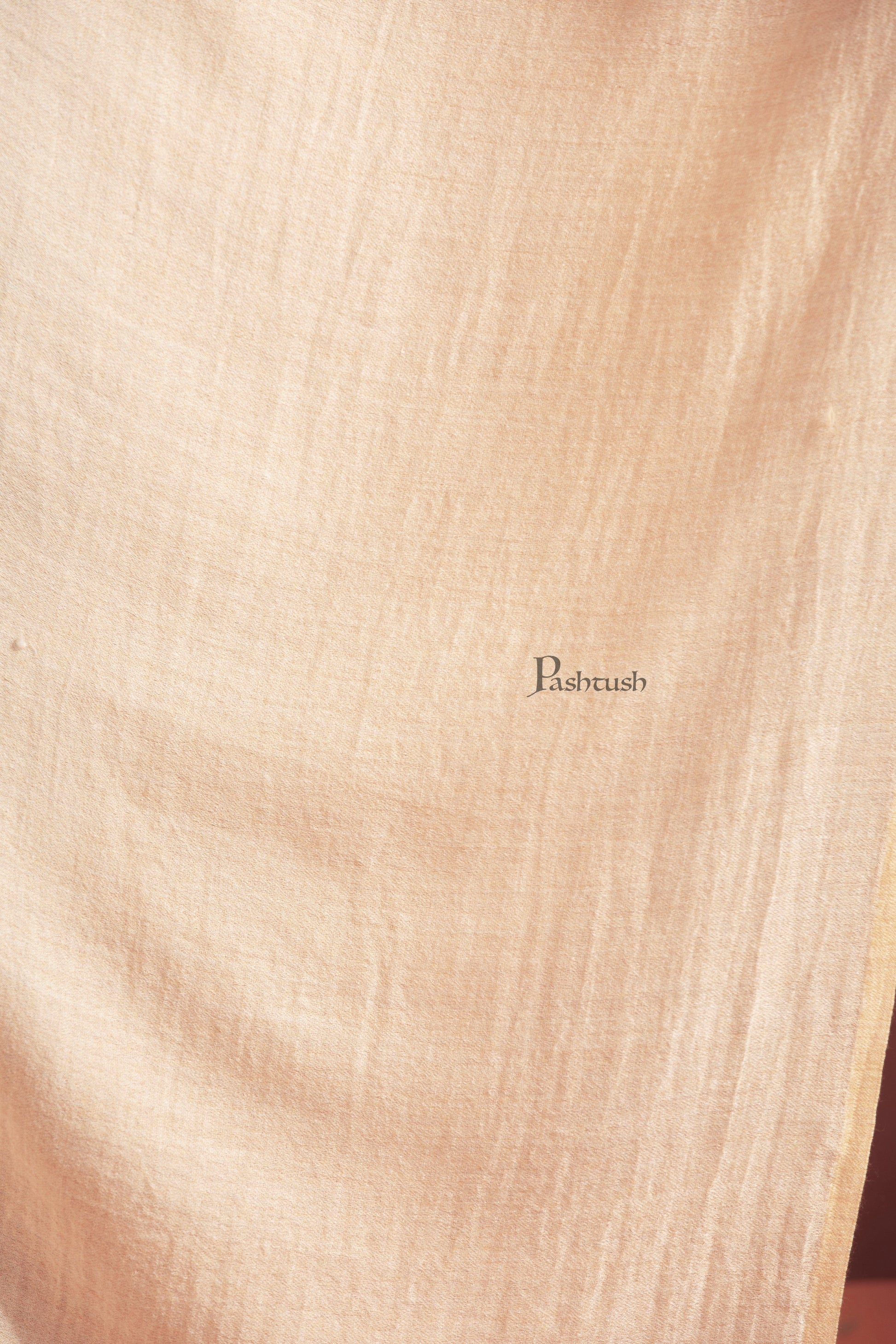 Pashtush India Womens Stoles and Scarves Scarf Pashtush Womens Extra Fine Wool Stole, Design, Grey Gold