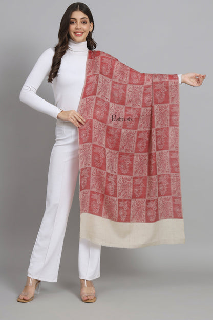 Pashtush India Womens Stoles and Scarves Scarf Pashtush Womens Extra Fine Wool Stole,  Design, Maroon