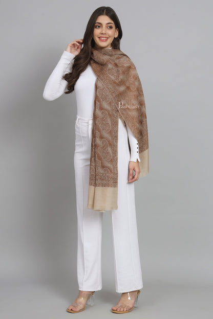 Pashtush India Womens Stoles and Scarves Scarf Pashtush Womens Extra Fine Wool Stole,  Design, Orange