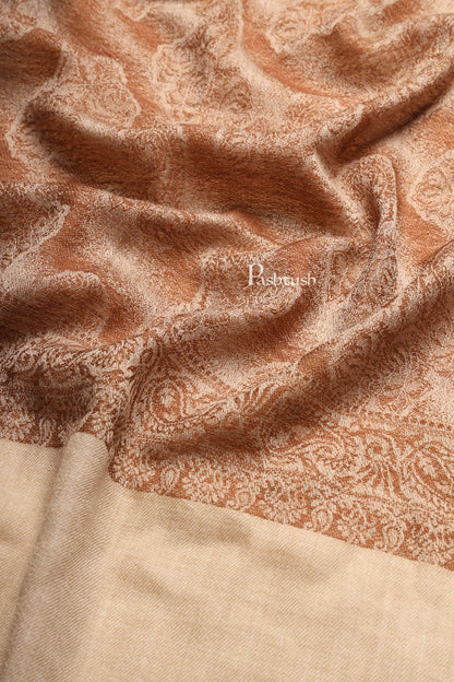 Pashtush India Womens Stoles and Scarves Scarf Pashtush Womens Extra Fine Wool Stole,  Design, Orange