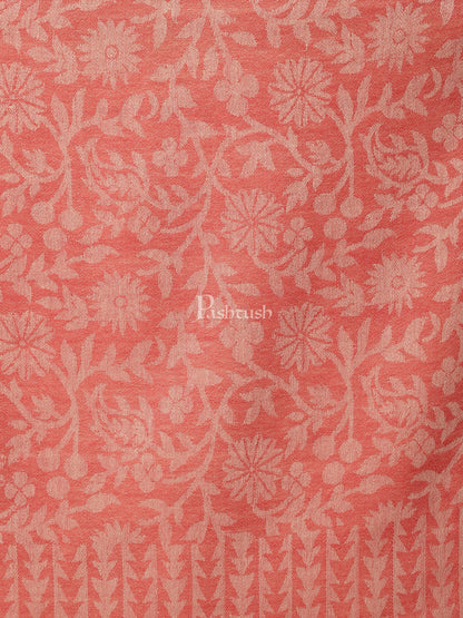 Pashtush India Womens Stoles and Scarves Scarf Pashtush womens Extra Fine Wool Stole, floral design, Rose