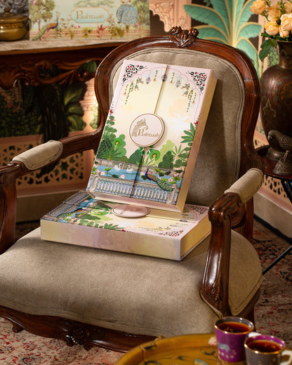 Pashtush India Gift Pack Pashtush Womens Extra Fine Wool Stole, Hand Print Nalki Embroidery Design, Ivory