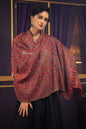 Pashtush India womens scarf and Stoles Pashtush Womens Extra Fine Wool Stole, Pasiley Design, Maroon