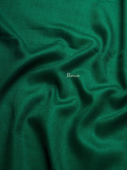 Pashtush India Womens Stoles and Scarves Scarf Pashtush Womens Extra Fine Wool Stole, Solid Design, Green