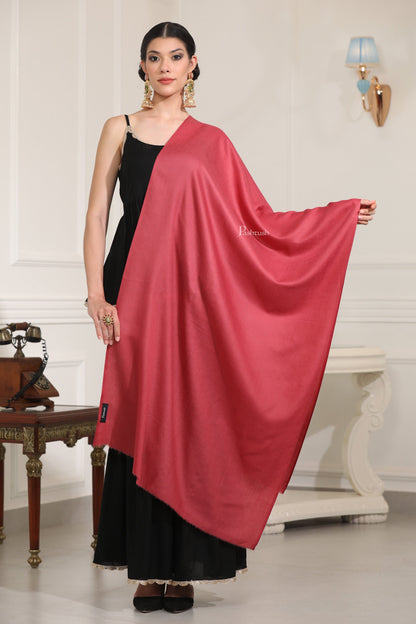 Pashtush India Womens Stoles Pashtush Womens Extra Fine Wool Stole, Solid Plain Design, Rose