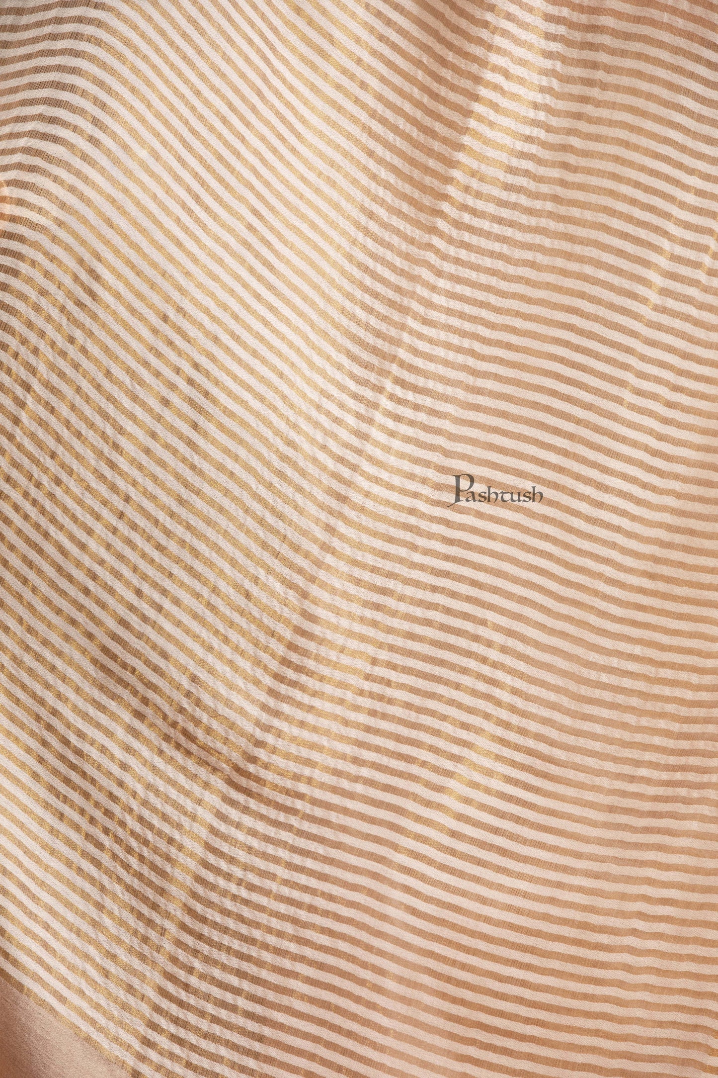 Pashtush India Womens Stoles and Scarves Scarf Pashtush Womens Extra Fine Wool Stole, Twilight Collection, Shimmery Weave Design, Beige