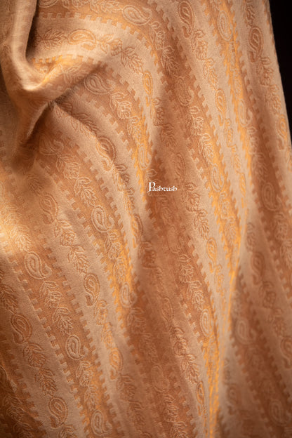 Pashtush India Womens Shawls Pashtush Womens Extra Fine Wool Stole, Twilight Design, Beige