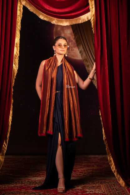 Pashtush India Womens Shawls Pashtush Womens Extra Fine Wool Stole, Twilight Design, Maroon