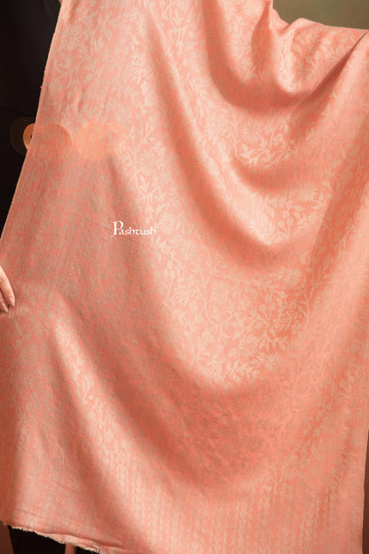 Pashtush India Womens Stoles and Scarves Scarf Pashtush Womens Extra Fine Wool Stole, Woven Floral, Subtle Design, maroon