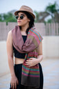 Pashtush India Womens Stoles and Scarves Scarf Pashtush Womens Extra Fine Wool, Striped Woven Scarf, Multicolored
