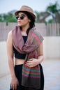 Pashtush India Womens Stoles and Scarves Scarf Pashtush Womens Extra Fine Wool, Striped Woven Scarf, Multicolored