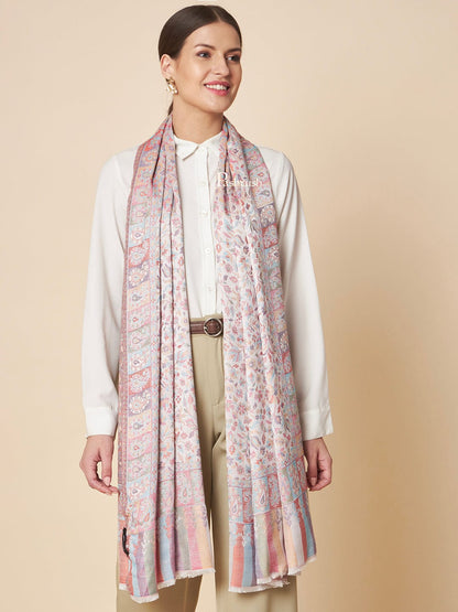 Pashtush India Womens Stoles and Scarves Scarf Pashtush Womens Extra Soft Bamboo Stole, Ethnic  Design, Multicolour