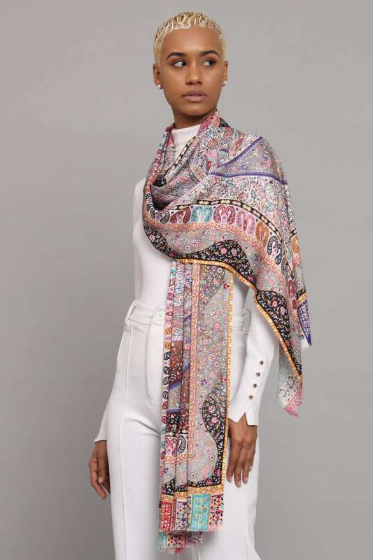 Pashtush India Womens Stoles Pashtush Womens Extra Soft Bamboo Stole, Paisley Dreams, Multicolour