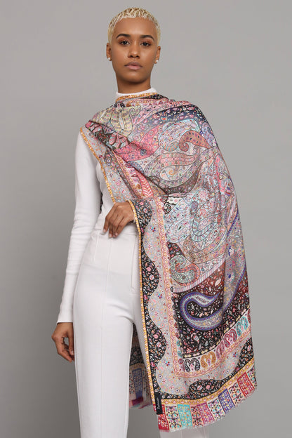 Pashtush India Womens Stoles Pashtush Womens Extra Soft Bamboo Stole, Paisley Dreams, Multicolour
