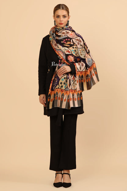 Pashtush India Womens Stoles and Scarves Scarf Pashtush Womens Extra Soft Bamboo Stole, Printed Paisley Design, Multicolour
