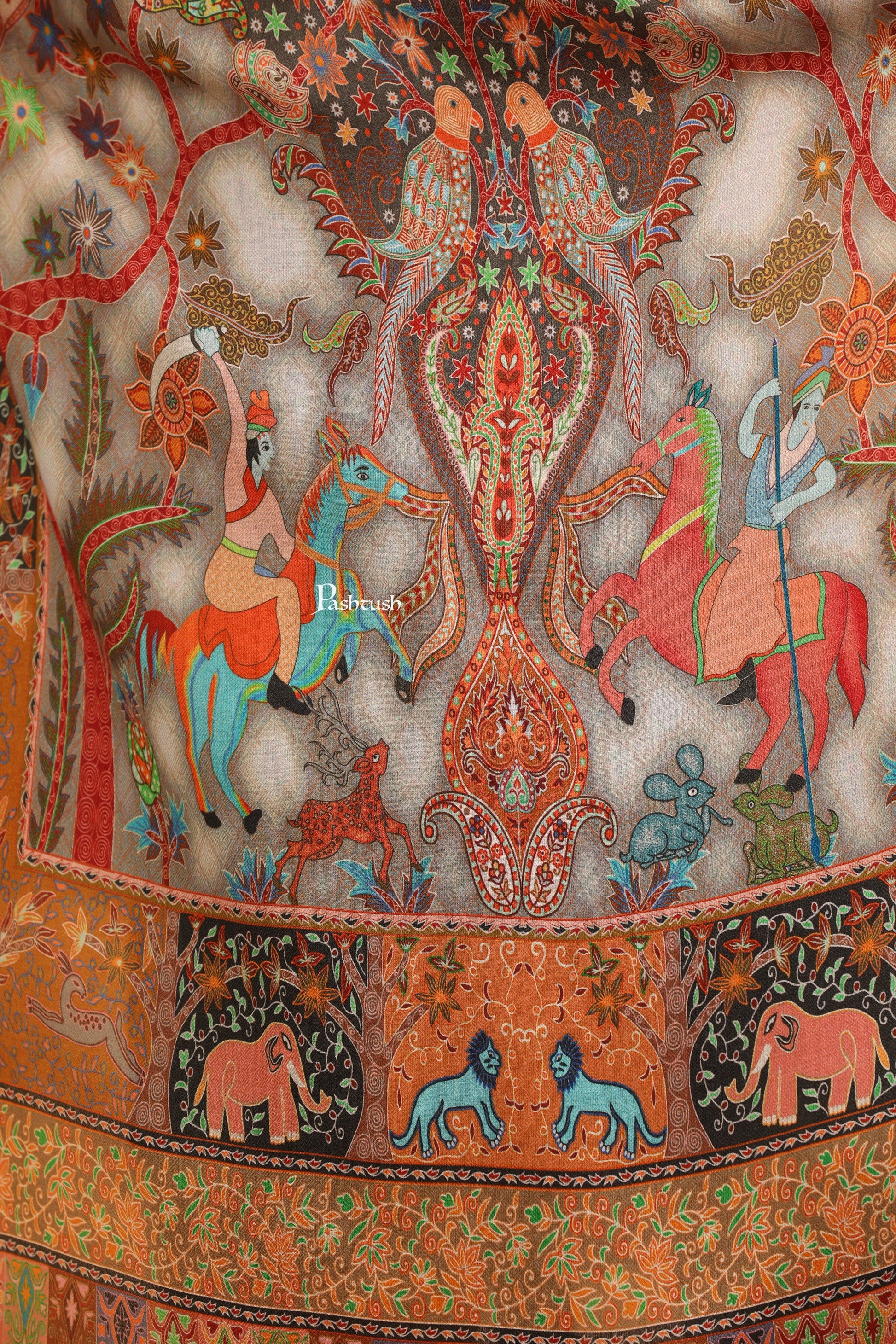 Pashtush India Womens Stoles and Scarves Scarf Pashtush Womens Extra Soft Bamboo Stole, Printed Paisley Design, Multicolour