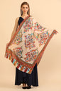 Pashtush India Womens Stoles Pashtush Womens Extra Soft Bamboo Stole, Printed Paisley Design, Multicolour