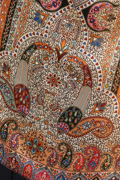 Pashtush India Womens Stoles Pashtush Womens Extra Soft Bamboo Stole, Printed Paisley Design, Multicolour