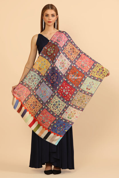 Pashtush India Womens Stoles Pashtush Womens Extra Soft Bamboo Stole, Printed Paisley Design, Multicolour
