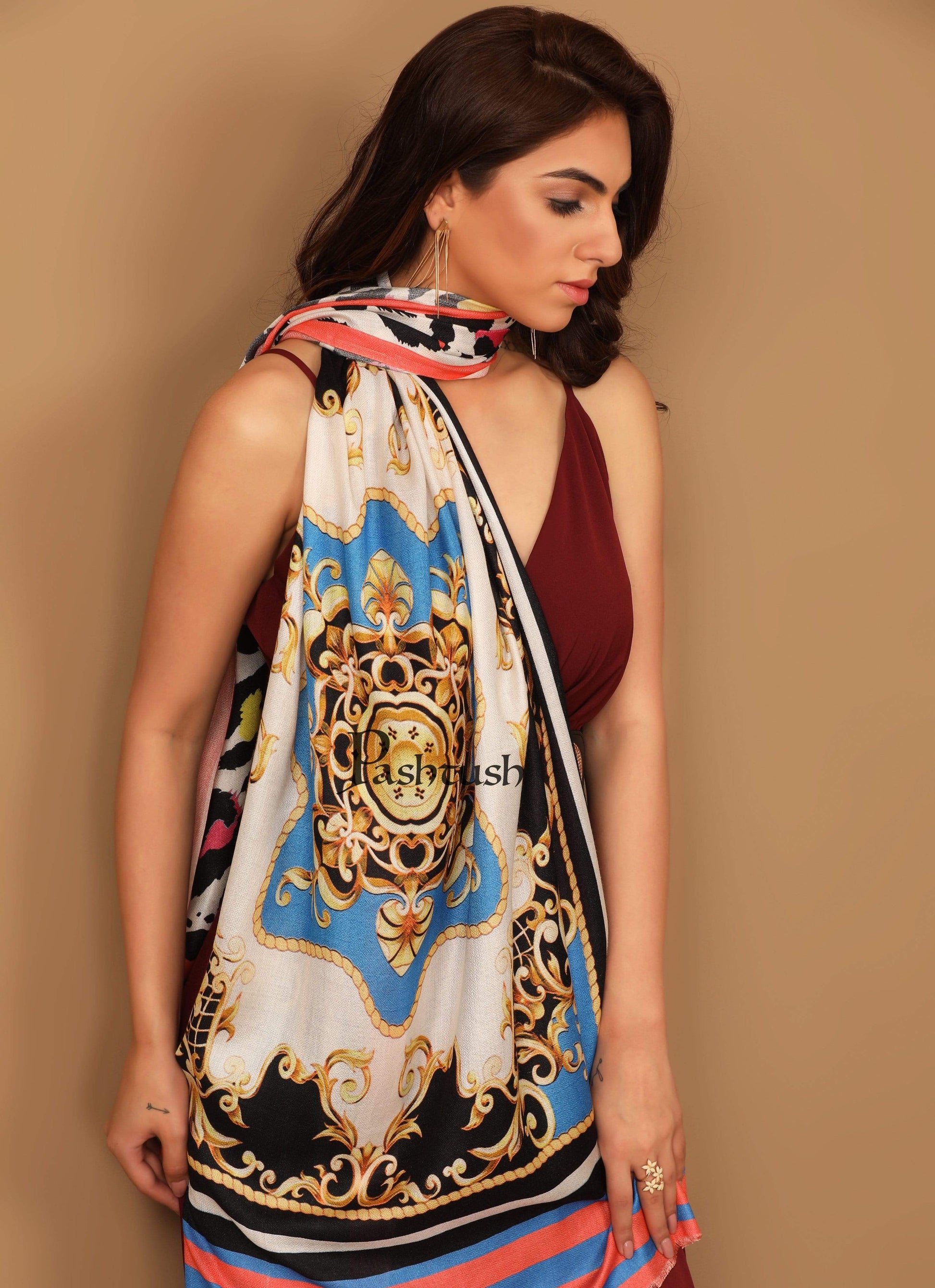 Pashtush India Stole Pashtush Womens Extra Soft, Printed Bamboo Scarf