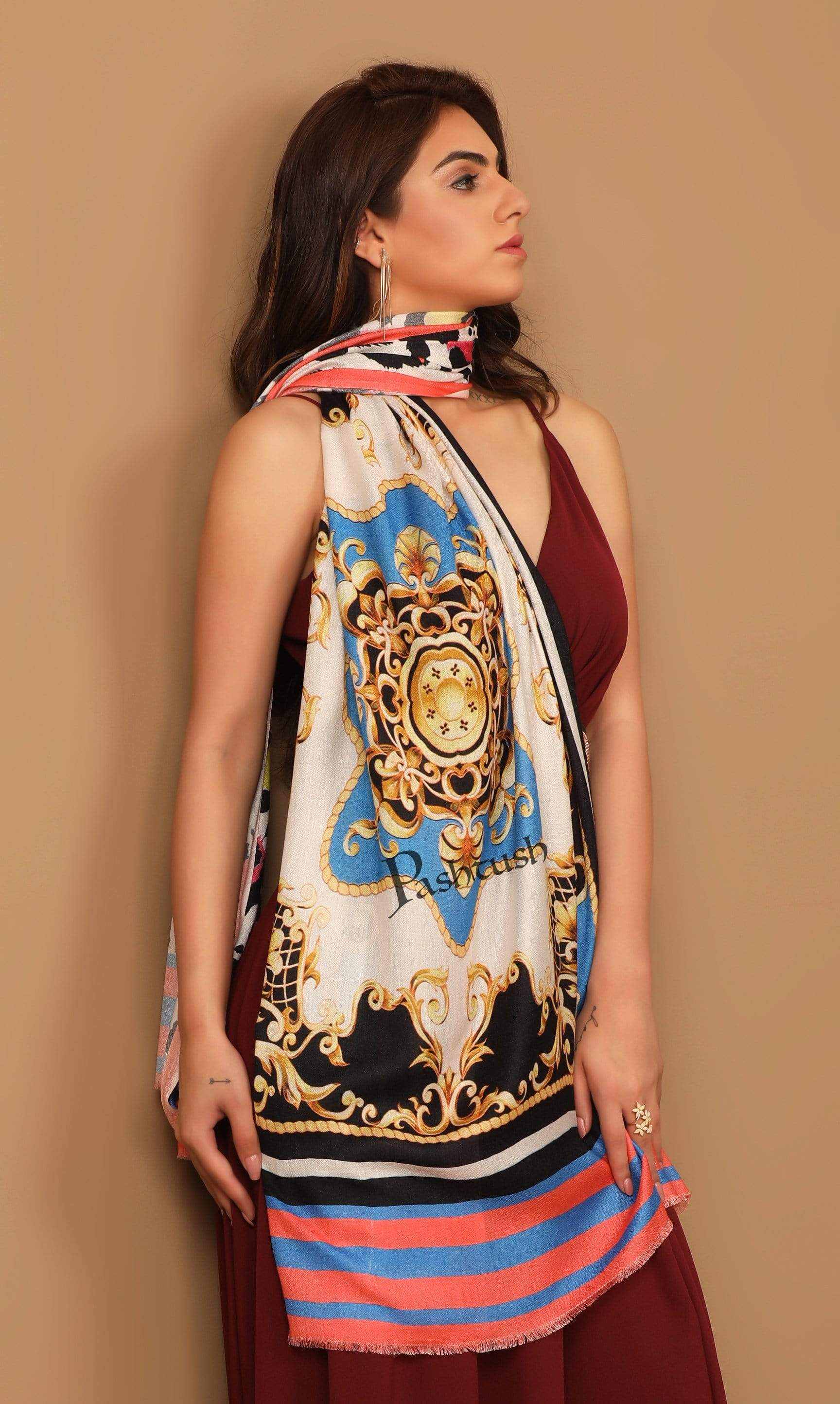 Pashtush India Stole Pashtush Womens Extra Soft, Printed Bamboo Scarf