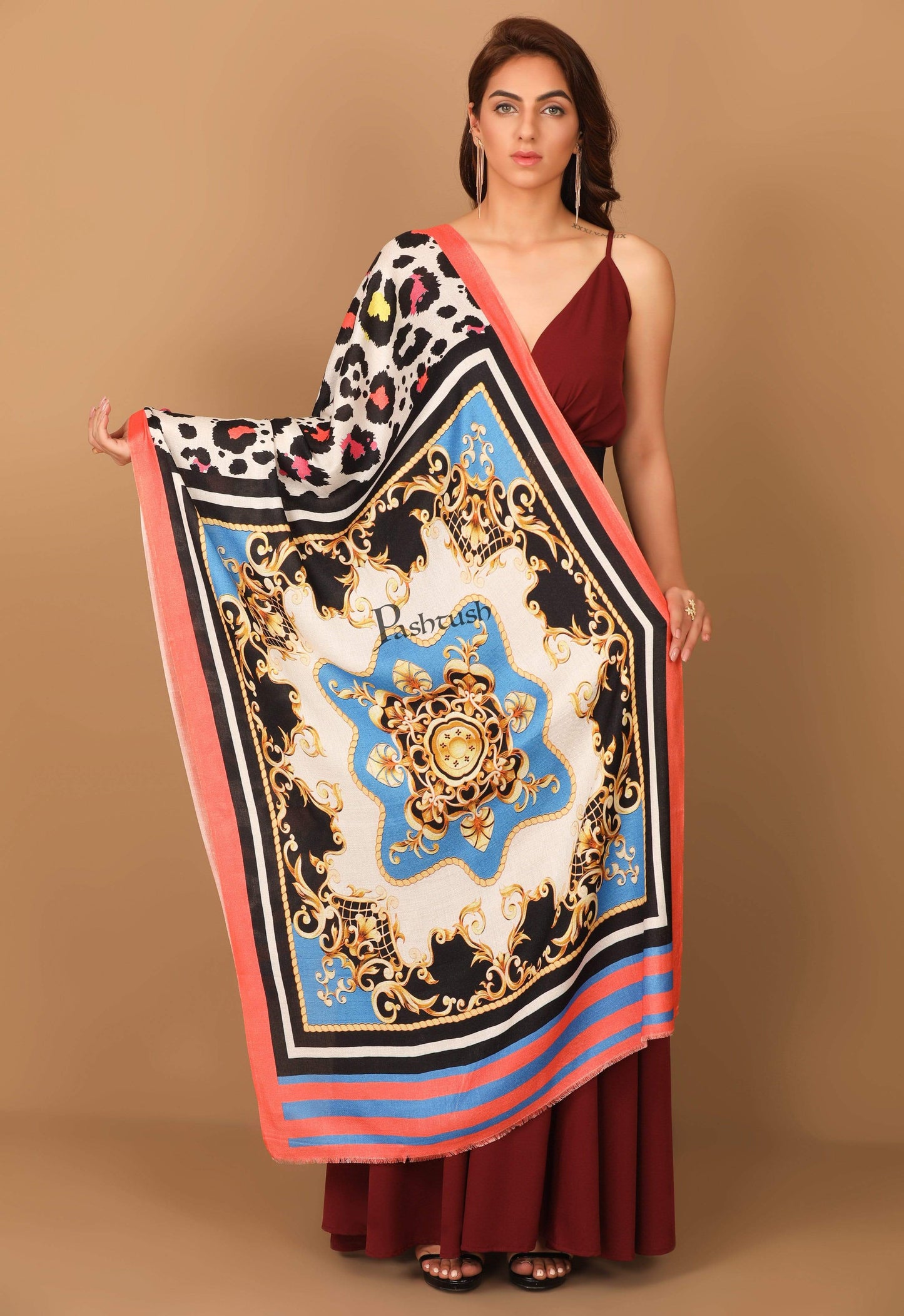 Pashtush India Stole Pashtush Womens Extra Soft, Printed Bamboo Scarf