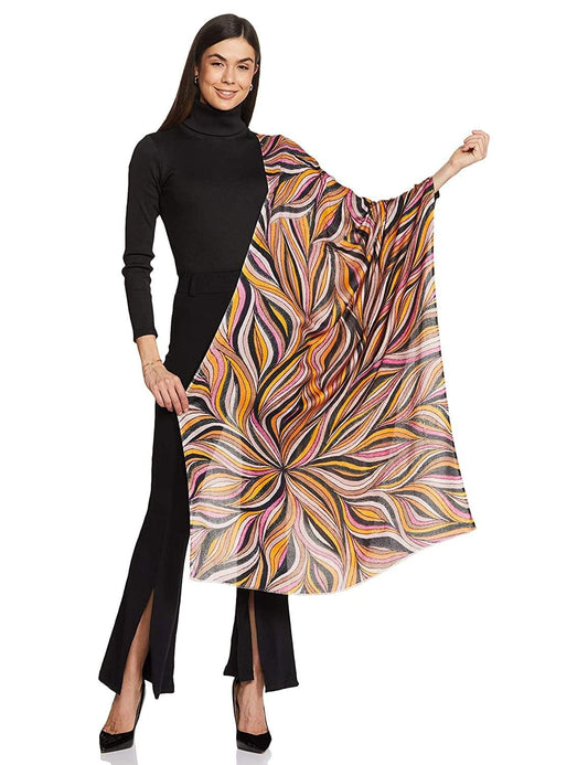 Pashtush India 100x200 PASHTUSH WOMENS EXTRA SOFT, PRINTED BAMBOO SCARF