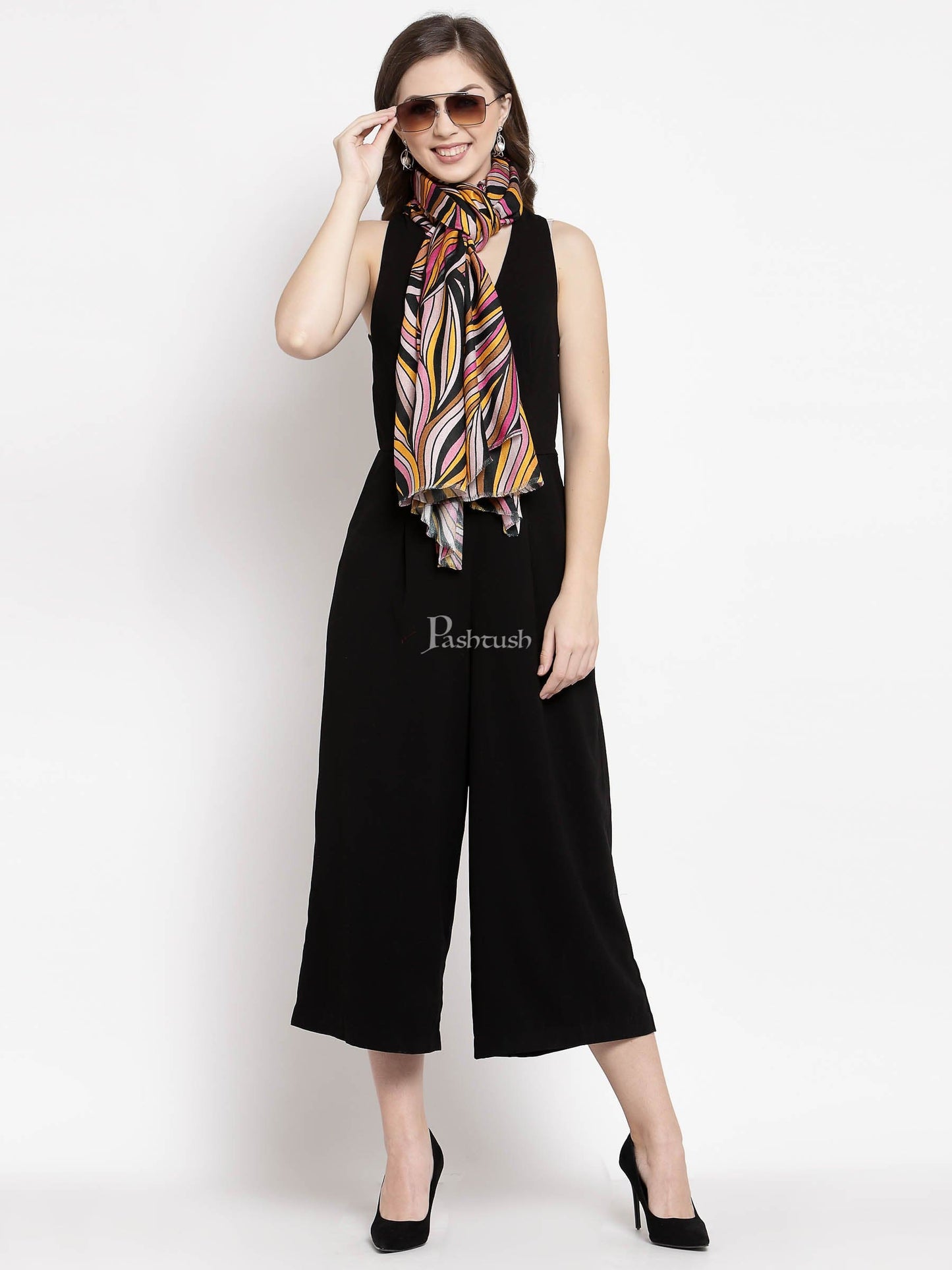 Pashtush India Womens Stoles and Scarves Scarf Pashtush Womens Extra Soft, Printed Bamboo Scarf