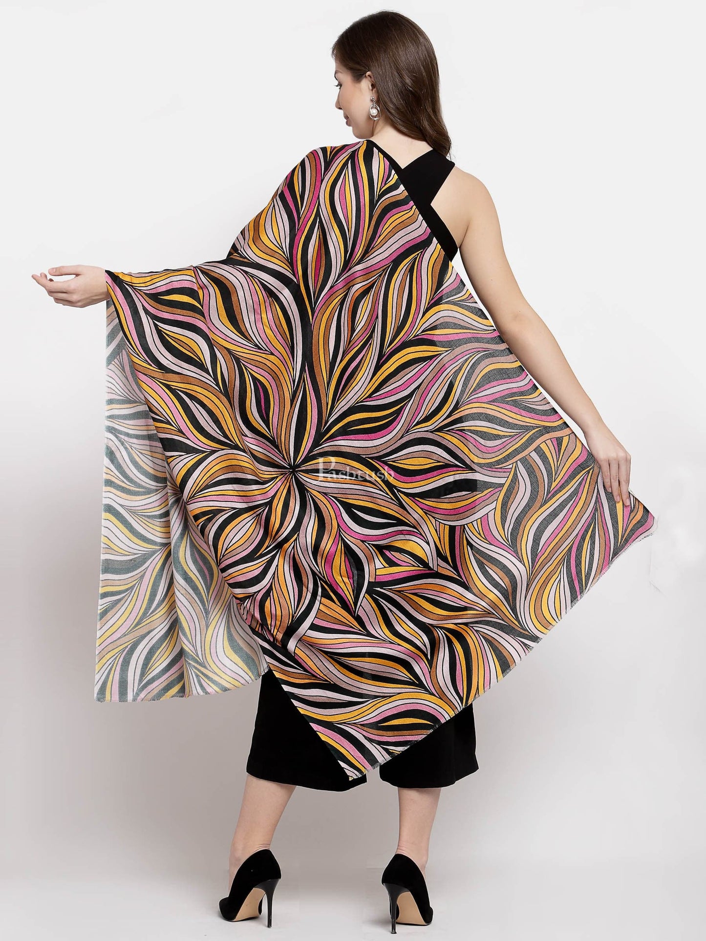 Pashtush India Womens Stoles and Scarves Scarf Pashtush Womens Extra Soft, Printed Bamboo Scarf