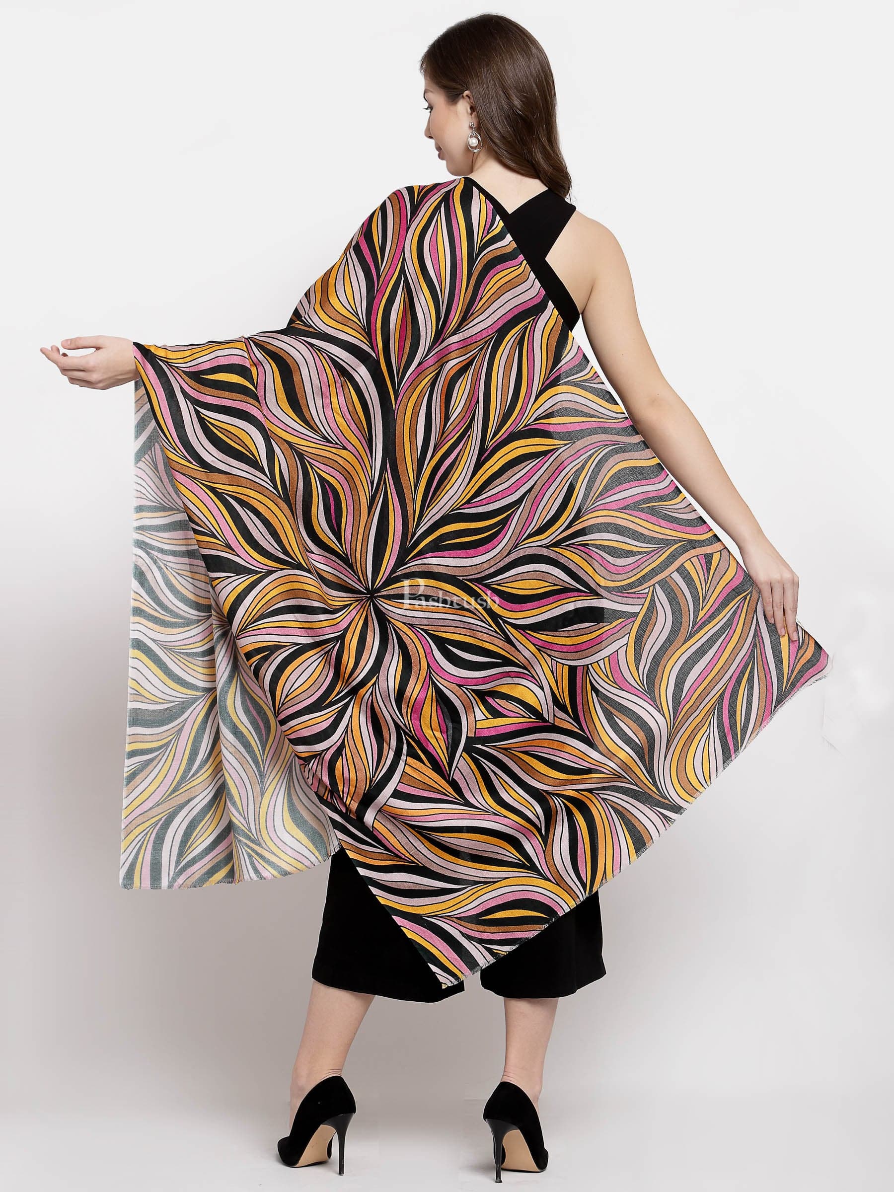 Pashtush India Womens Stoles and Scarves Scarf Pashtush Womens Extra Soft, Printed Bamboo Scarf
