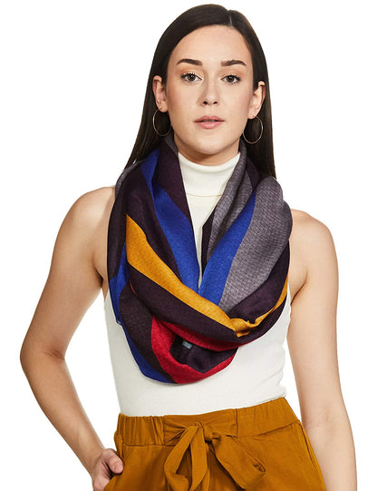 Pashtush India 70x200 Pashtush Womens Extra Soft, Printed Bamboo Scarf, Bold Freedom Stripes