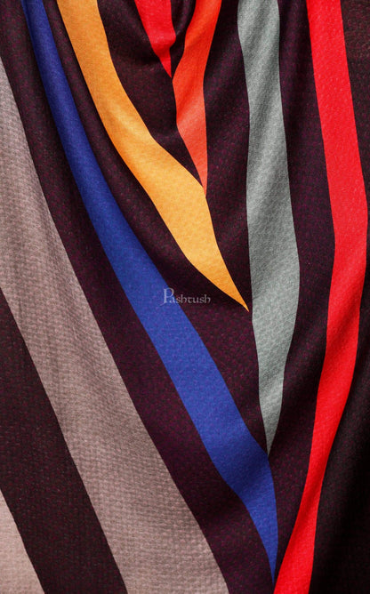 Pashtush India 70x200 Pashtush Womens Extra Soft, Printed Bamboo Scarf, Bold Freedom Stripes