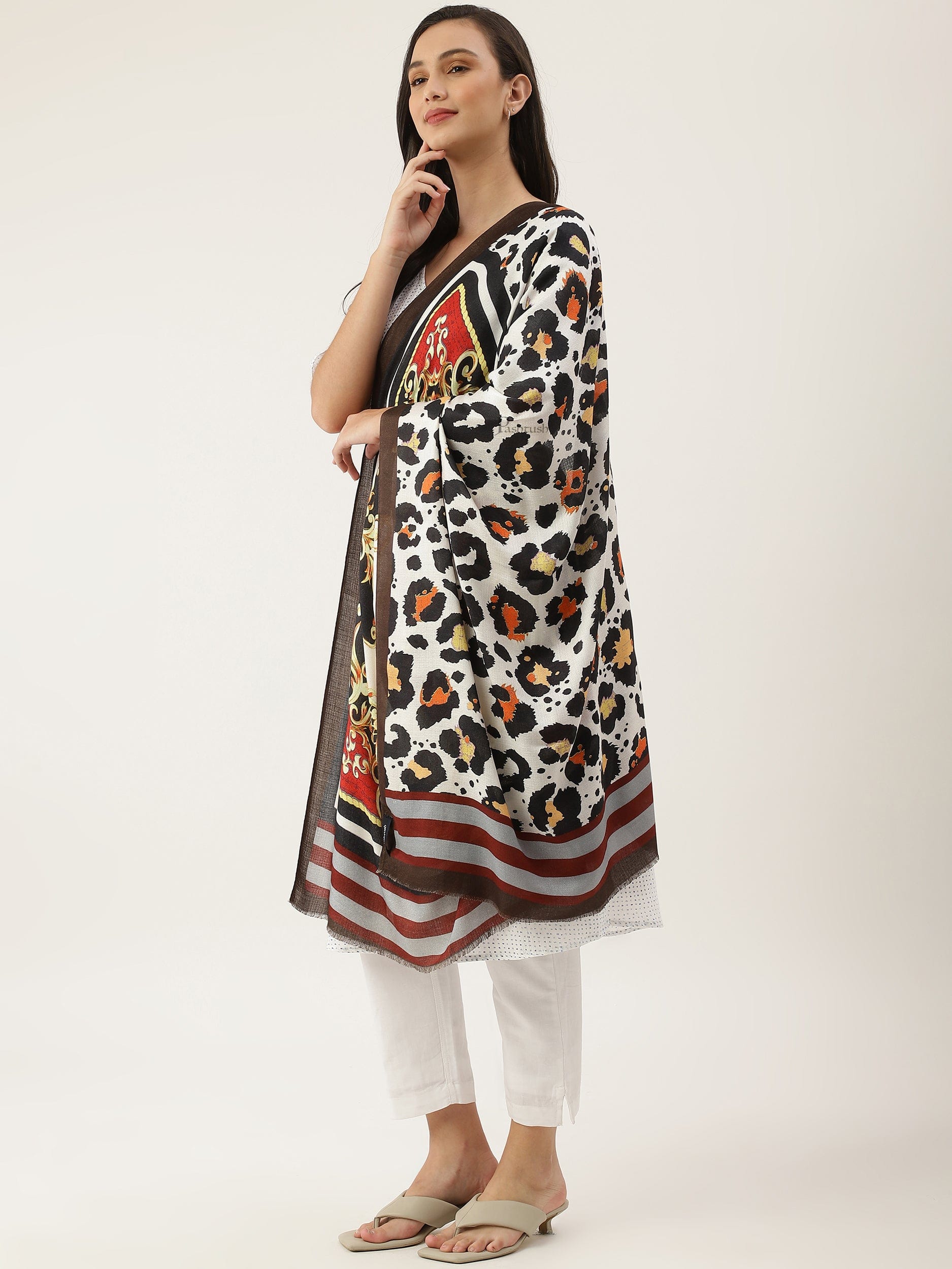 Pashtush India Womens Stoles and Scarves Scarf Pashtush Womens Extra Soft, Printed Bamboo Scarf, Multicolour