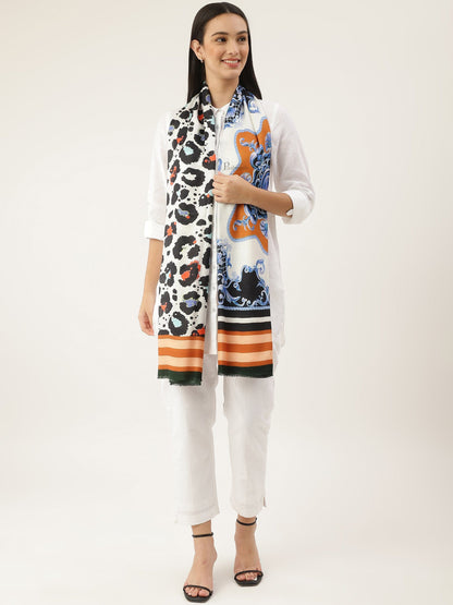 Pashtush India Womens Stoles and Scarves Scarf Pashtush Womens Extra Soft, Printed Bamboo Scarf, Multicolour
