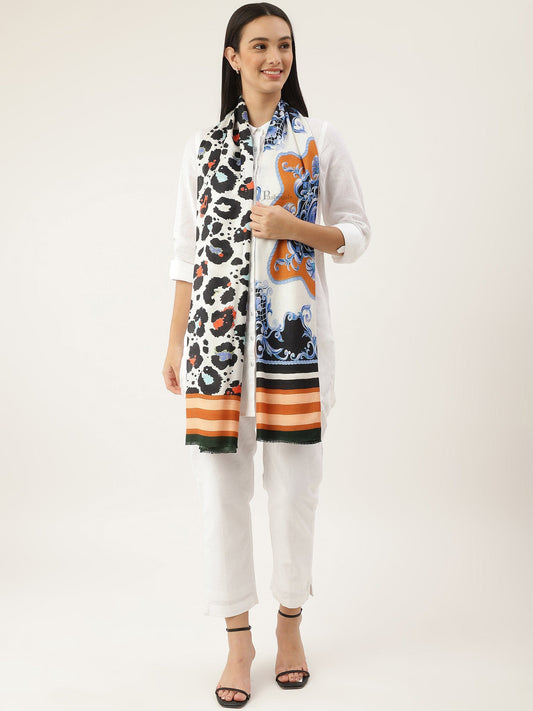 Pashtush India Womens Stoles and Scarves Scarf Pashtush Womens Extra Soft, Printed Bamboo Scarf, Multicolour