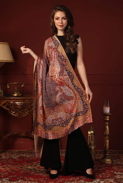 Pashtush India 100x200 PASHTUSH WOMENS EXTRA SOFT, PRINTED BAMBOO SCARF, Multicoloured