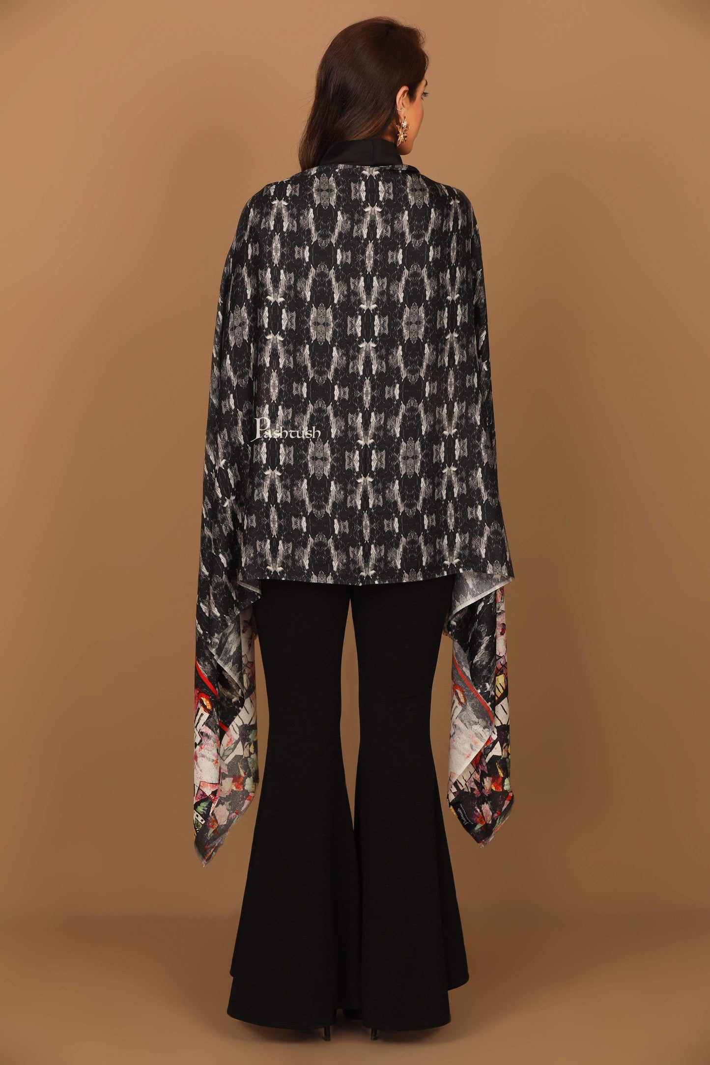 Pashtush India Stole Pashtush Womens Extra Soft, Sketch Printed Bamboo Scarf
