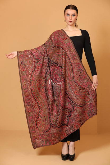 Pashtush India Womens Shawls Pashtush womens Faux Pashmina shawl, Antique Rich Garden Aesthetic design, Multicolour