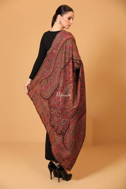Pashtush India Womens Shawls Pashtush womens Faux Pashmina shawl, Antique Rich Garden Aesthetic design, Multicolour